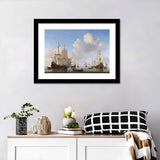 Dutch Ships In A Calm By Willem Van De Velde Wall Art Print - Framed Art, Framed Prints, Painting Print