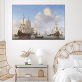 Dutch Ships In A Calm By Willem Van De Velde Canvas Wall Art - Canvas Prints, Prints For Sale, Painting Canvas