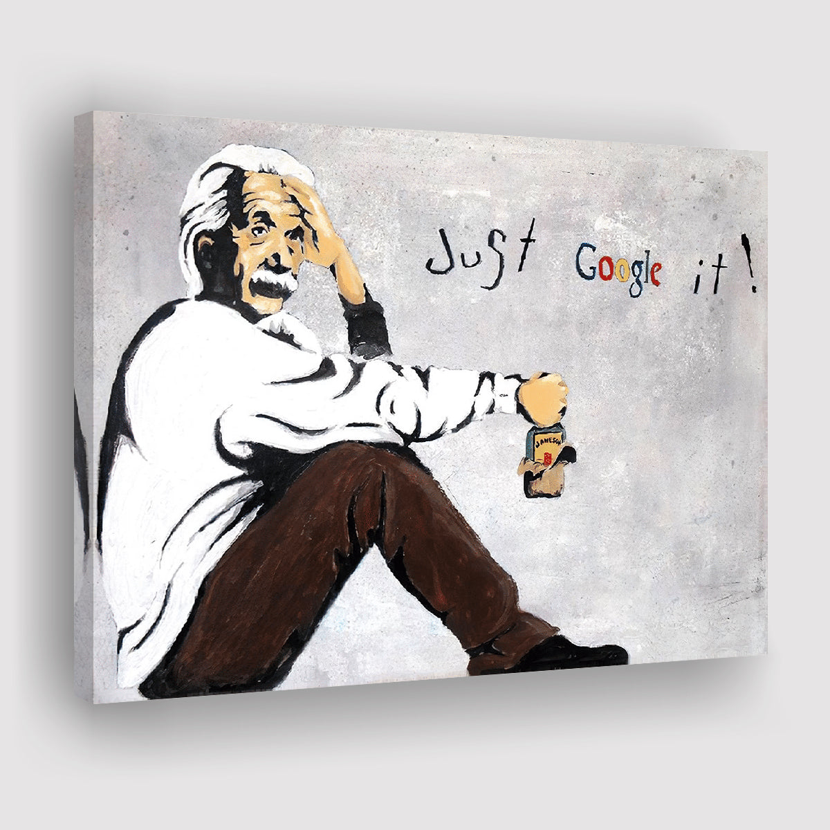 Einstein Just Google It Funny Art Canvas Prints Wall Art Decor