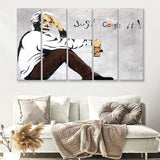 Einstein Just Google It Funny Art Canvas 5 Piece B Prints Wall Art Decor - Painting Canvas, Multi Panels, Canvas Prints