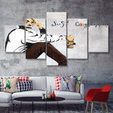 Einstein Just Google It Funny Art Canvas 5 Pieces Prints Wall Art Decor - Painting Canvas, Multi Panels, Canvas Print