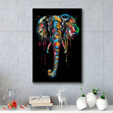 Elephant Kunye Framed Canvas Prints Wall Art Home Decor - Painting Canvas,Black Frame, Ready to hang