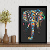 Elephant Kunye Framed Canvas Prints Wall Art Home Decor - Painting Canvas,Black Frame, Ready to hang
