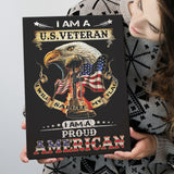 Eagle American Flag Canvas I Am A Us Veteran I Am A Proud American Canvas Prints Wall Art - Painting Canvas, Wall Decor, For Sale