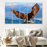 Eagle In A Mountain And Clouds 5 Pieces B Canvas Prints Wall Art - Painting Canvas, Multi Panels,5 Panel, Wall Decor