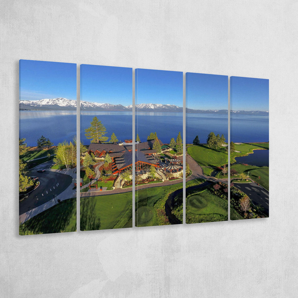 Edgewood Tahoe Golf Course Resort Stateline, Nevada, 5 Panels Extra Large Canvas Prints Wall Art Decor