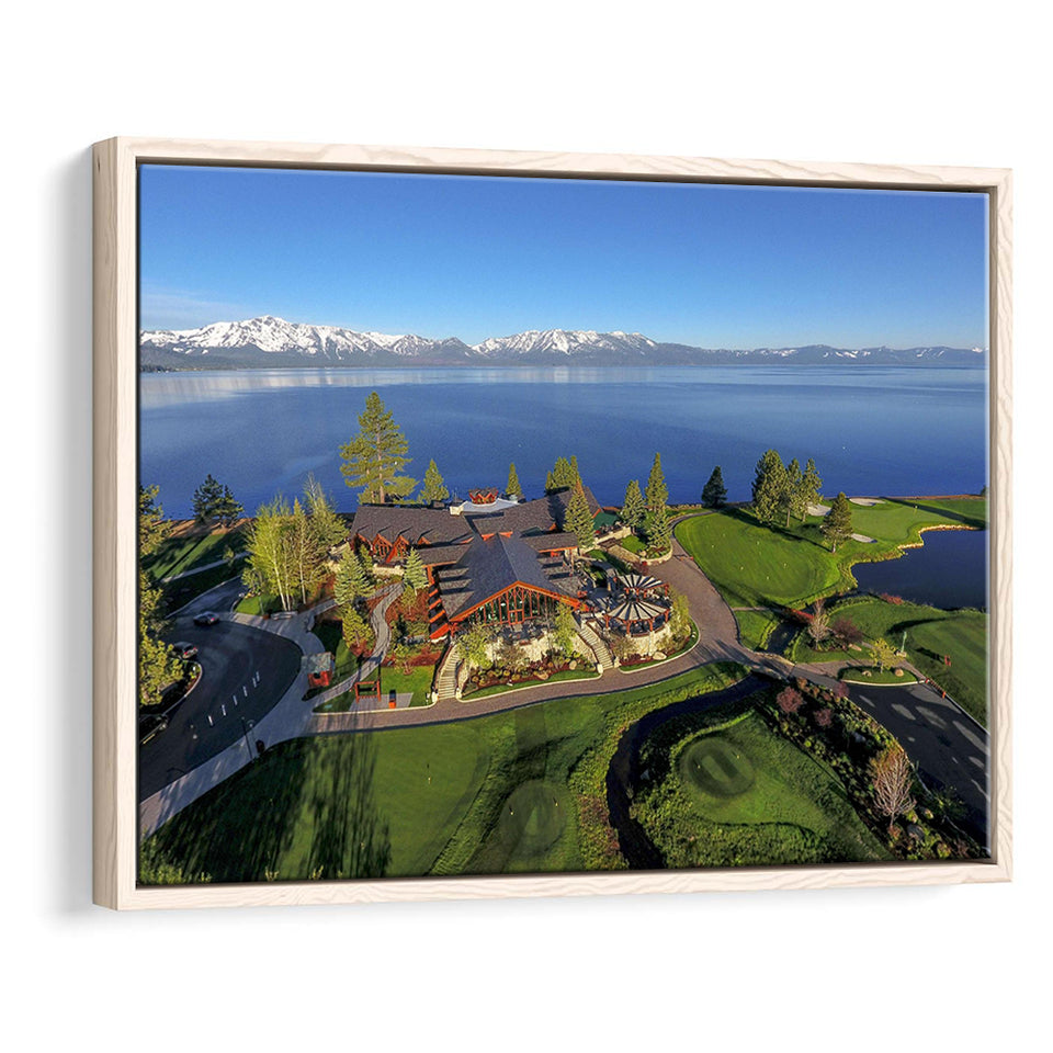 Edgewood Tahoe Golf Course Resort Stateline, Nevada, Golf Art Print, Framed Canvas Prints Wall Art Decor, Floating Frame