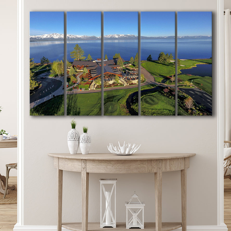 Edgewood Tahoe Golf Course Resort Stateline, Nevada, 5 Panels Extra Large Canvas Prints Wall Art Decor