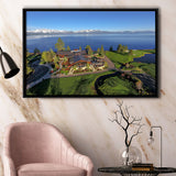 Edgewood Tahoe Golf Course Resort Stateline, Nevada, Golf Art Print, Framed Canvas Prints Wall Art Decor, Floating Frame