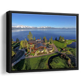 Edgewood Tahoe Golf Course Resort Stateline, Nevada, Golf Art Print, Framed Canvas Prints Wall Art Decor, Floating Frame