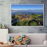 Edgewood Tahoe Golf Course Resort Stateline, Nevada, Golf Art Print, Framed Canvas Prints Wall Art Decor, Floating Frame