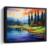 Edgewood Tahoe Golf Course Resort Painting, Framed Canvas Prints Wall Art Decor, Floating Frame