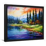 Edgewood Tahoe Golf Course Resort Painting Framed Art Prints Wall Decor, Framed Painting Art