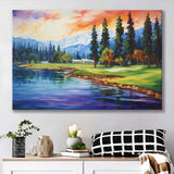 Edgewood Tahoe Golf Course Resort Painting Canvas Prints Wall Art, Painting Art Home Decor
