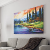 Edgewood Tahoe Golf Course Resort Painting Canvas Prints Wall Art, Painting Art Home Decor