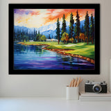 Edgewood Tahoe Golf Course Resort Painting Framed Art Prints Wall Decor, Framed Painting Art