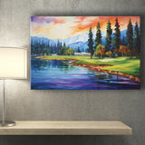 Edgewood Tahoe Golf Course Resort Painting Canvas Prints Wall Art, Painting Art Home Decor