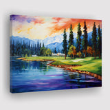 Edgewood Tahoe Golf Course Resort Painting Canvas Prints Wall Art, Painting Art Home Decor