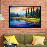 Edgewood Tahoe Golf Course Resort Painting Framed Art Prints Wall Decor, Framed Painting Art