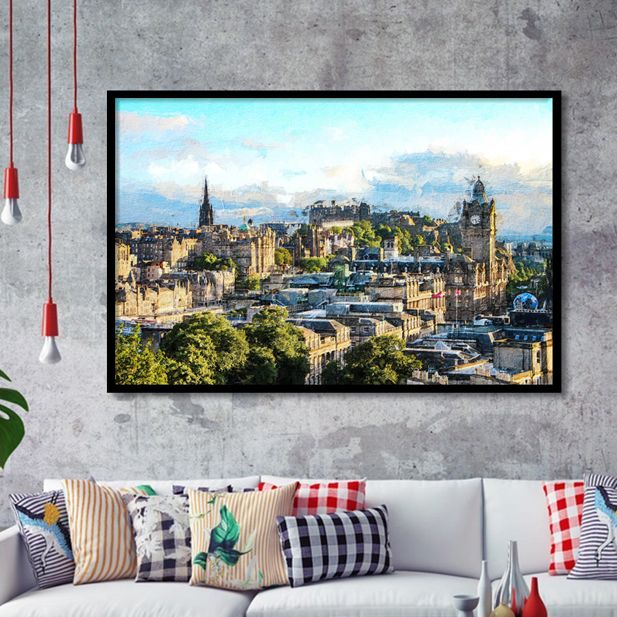 Edinburgh Skyline Framed Art Prints Wall Decor - Painting Prints, Framed Picture, Home Decor