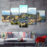 Edinburgh Skyline 5 Piece Canvas Prints Wall Art Decor - Painting Canvas, Multi Panels