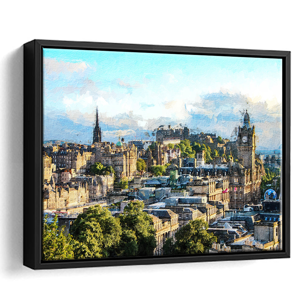 Edinburgh Skyline Framed Canvas Prints Wall Art Decor - Paiting Canvas, Art Prints, Floating Frame