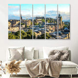 Edinburgh Skyline 5 Piece B Canvas Prints Wall Art Decor - Painting Canvas, Multi Panels
