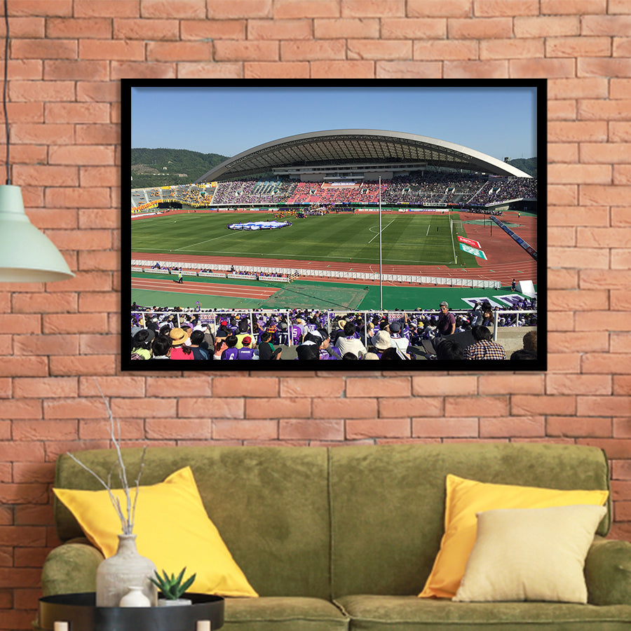 Edion Stadium Hiroshima, Stadium Canvas, Sport Art, Gift for him, Framed Art Prints Wall Art Decor, Framed Picture