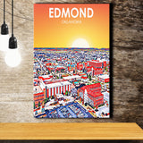Edmond Art Oklahoma Sunset Landscape ,City Art Print, Large Canvas, Canvas Print Wall Art Home Decor