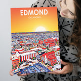 Edmond Art Oklahoma Sunset Landscape ,City Art Print, Large Canvas, Canvas Print Wall Art Home Decor