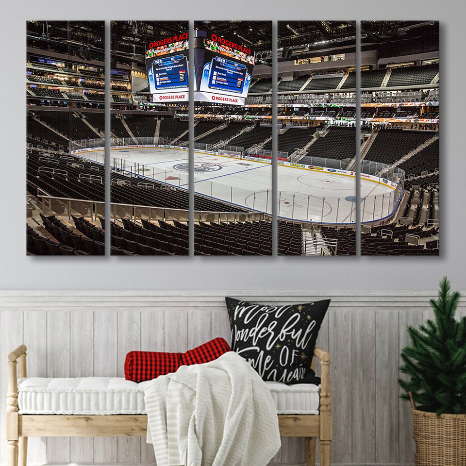 Edmonton Oilers Stadium Canvas Prints Rogers Place Wall Art Hockey,Multi Panels B,Sport Stadium Art Prints, Fan Gift