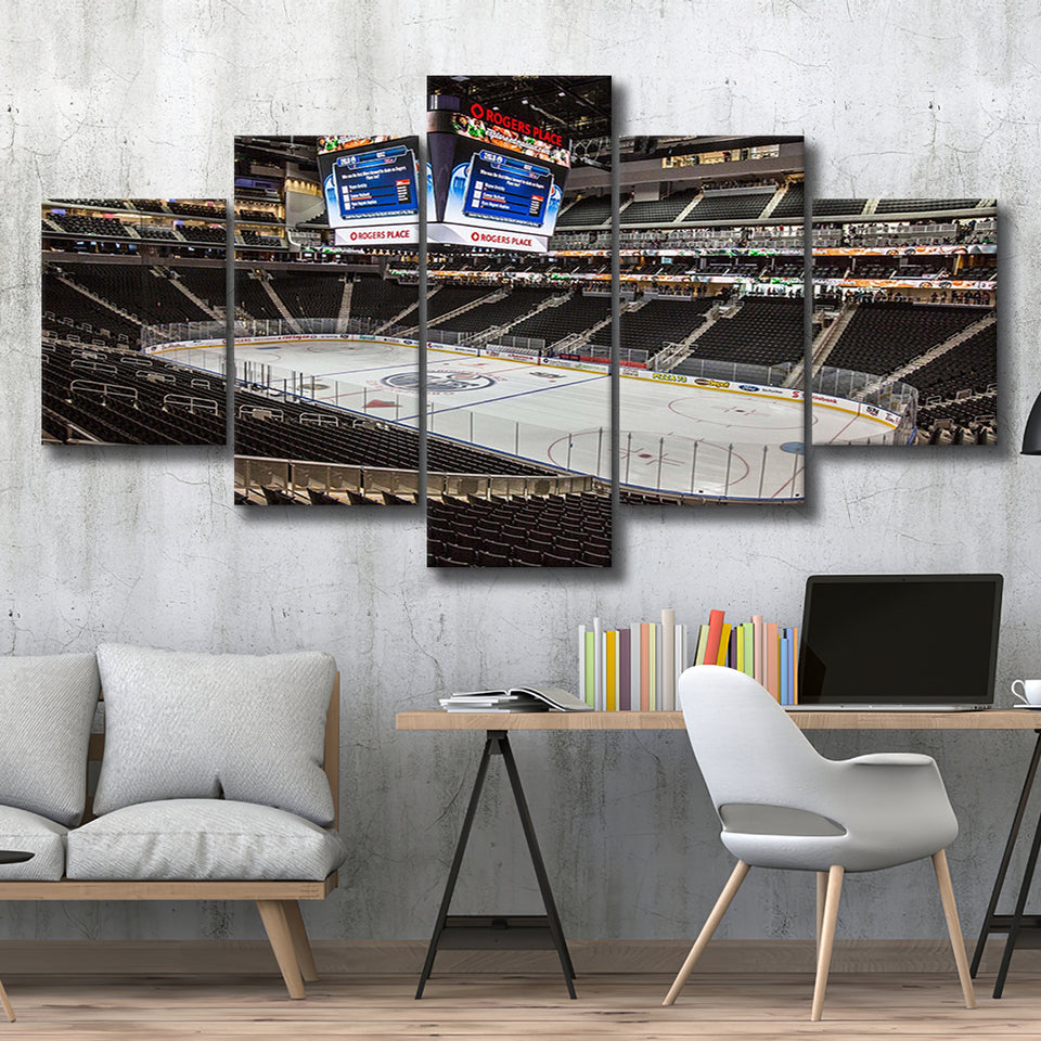 Edmonton Oilers Stadium Canvas Prints Rogers Place Wall Art Hockey,Multi Panels,Sport Stadium Art Prints, Fan Gift