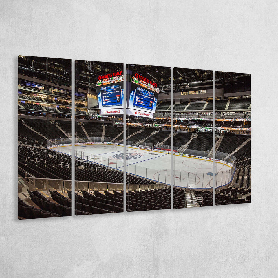 Edmonton Oilers Stadium Canvas Prints Rogers Place Wall Art Hockey,Multi Panels B,Sport Stadium Art Prints, Fan Gift