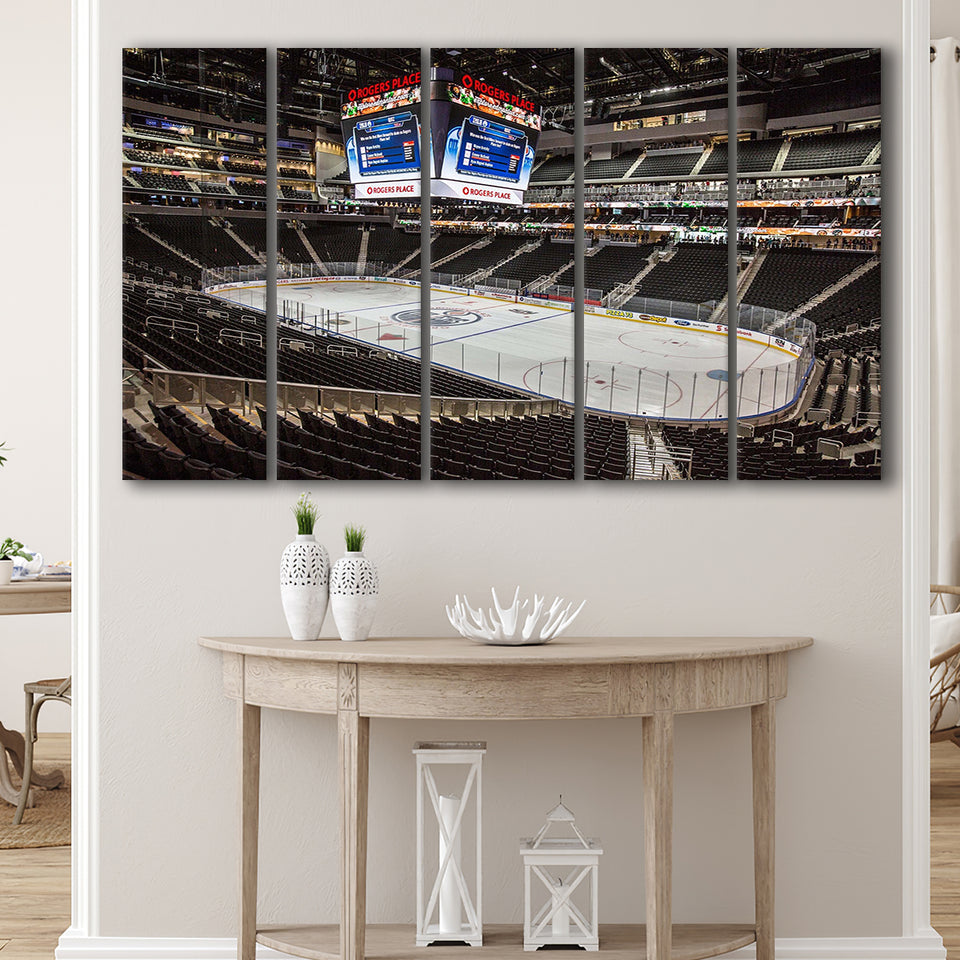 Edmonton Oilers Stadium Canvas Prints Rogers Place Wall Art Hockey,Multi Panels B,Sport Stadium Art Prints, Fan Gift