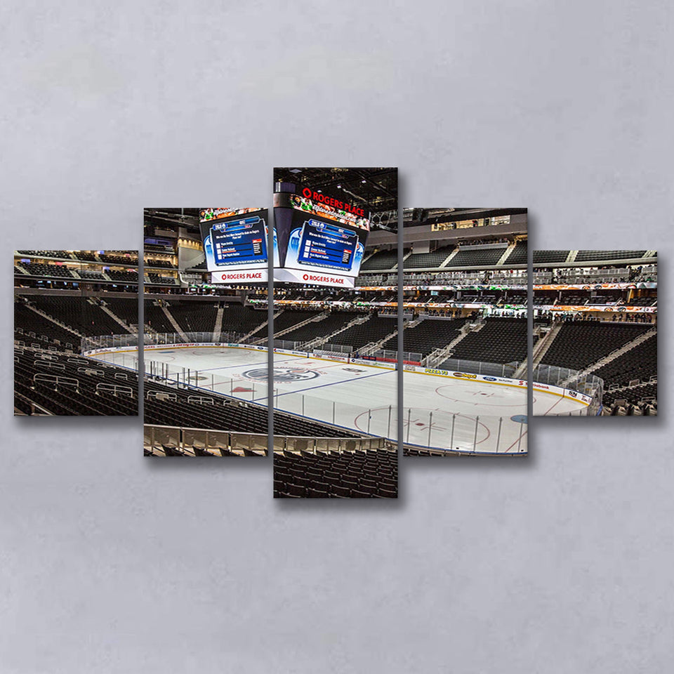 Edmonton Oilers Stadium Canvas Prints Rogers Place Wall Art Hockey,Multi Panels,Sport Stadium Art Prints, Fan Gift