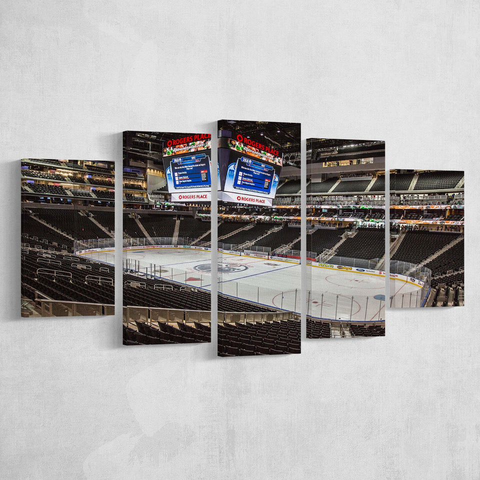 Edmonton Oilers Stadium Canvas Prints Rogers Place Wall Art Hockey,Multi Panels,Sport Stadium Art Prints, Fan Gift