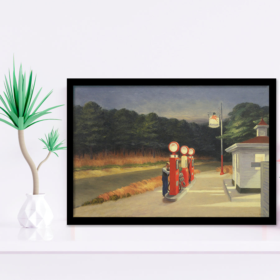 Edward Hopper Gas 1940 Painting Art Framed Art Prints Wall Decor, Framed Picture, Large Art Prints