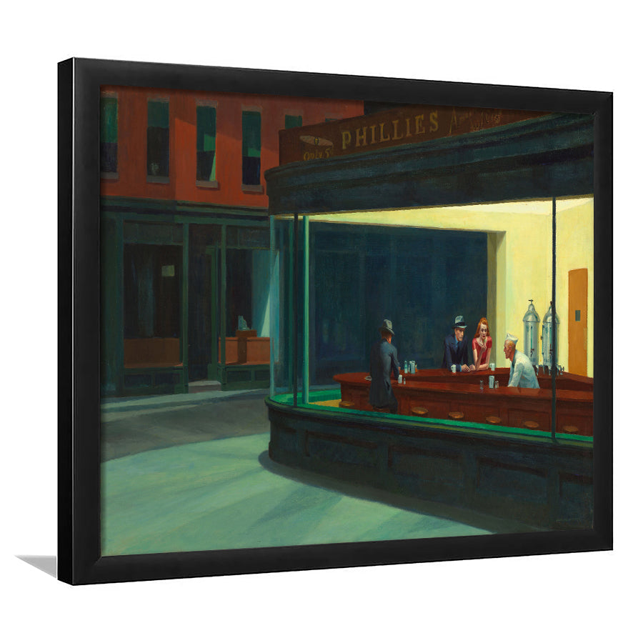 Edward Hopper Nighthawks , Famous Painting Framed Art Prints Wall Decor, Framed Picture, Large Art Prints