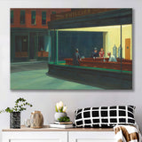 Edward Hopper Nighthawks , Famous Painting Canvas Prints Wall Art, Home Living Room Decor, Large Canvas