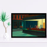 Edward Hopper Nighthawks , Famous Painting Framed Art Prints Wall Decor, Framed Picture, Large Art Prints