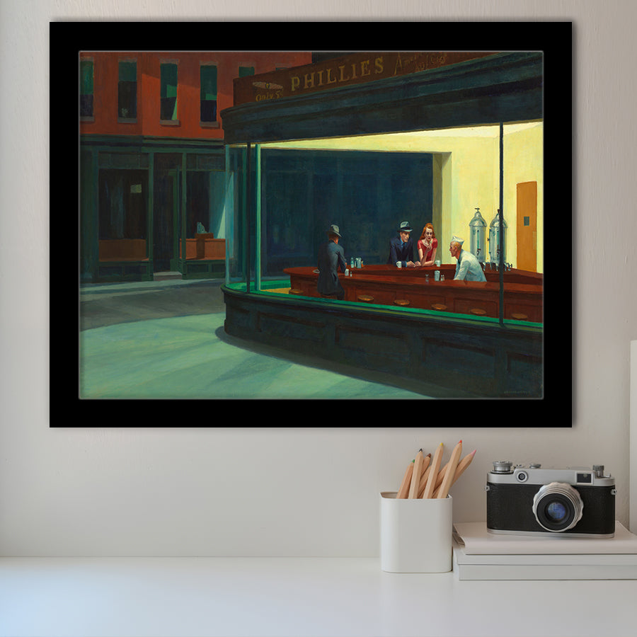 Edward Hopper Nighthawks , Famous Painting Framed Art Prints Wall Decor, Framed Picture, Large Art Prints