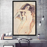 Egon Schiele , Two Women Embracing 1911  Framed Art Prints Wall Decor, Framed Picture, Large Picture