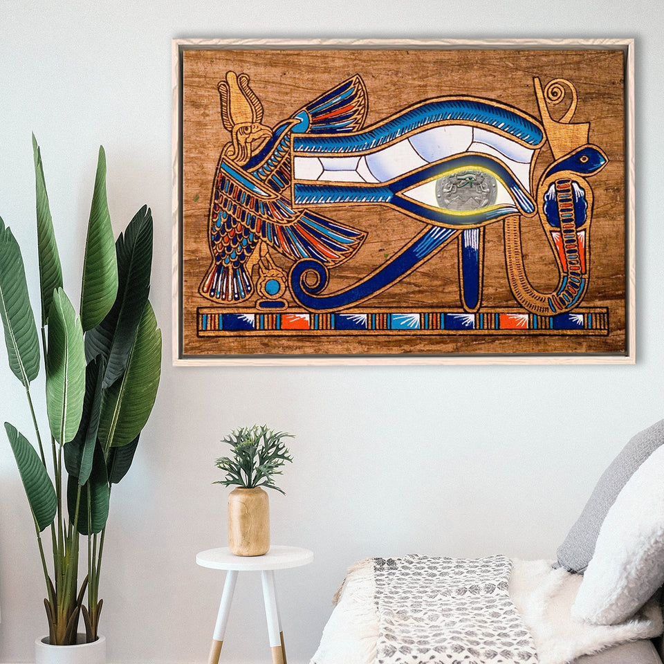 Egypt Ancient Canvas Art, Eye Of Horus, Ancient Egypt Art Framed Canvas Prints Wall Art, Floating Frame, Large Canvas