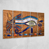 Egypt Ancient Canvas Art, Eye Of Horus, Ancient Egypt Art, 5 Panel B Canvas Prints Wall Art, Extra Large Canvas Decor