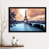 Eiffel Tower Art Framed Canvas Prints Wall Art Decor, Framed Picture, Floating Frame