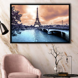 Eiffel Tower Art Framed Canvas Prints Wall Art Decor, Framed Picture, Floating Frame