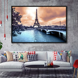 Eiffel Tower Art Framed Canvas Prints Wall Art Decor, Framed Picture, Floating Frame