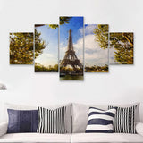 Eiffel Tower Awesome 5 Piece Canvas Prints Wall Art Decor - Painting Canvas, Multi Panels