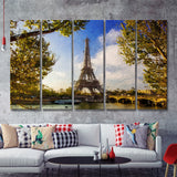 Eiffel Tower Awesome 5 Piece B Canvas Prints Wall Art Decor - Painting Canvas, Multi Panels