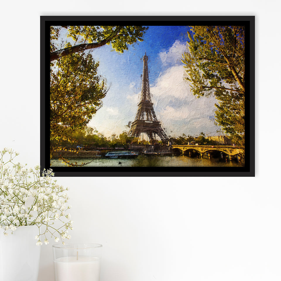 Eiffel Tower Awesome Framed Canvas Prints Wall Art Decor - Paiting Canvas, Art Prints, Floating Frame